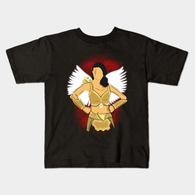 Warrior Sienna Shaw Kids T-Shirt by Jamie Collins